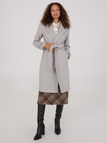 Manteau portefeuille en fausse laine Lt Grey