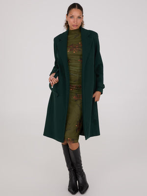 Manteau portefeuille en fausse laine Dk Green