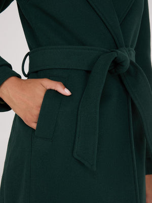 Manteau portefeuille en fausse laine Dk Green