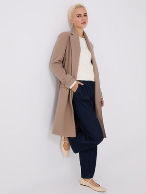 Manteau portefeuille en fausse laine Fawn