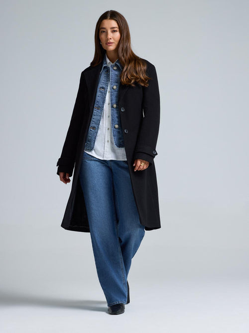 Faux Wool Wrap Coat