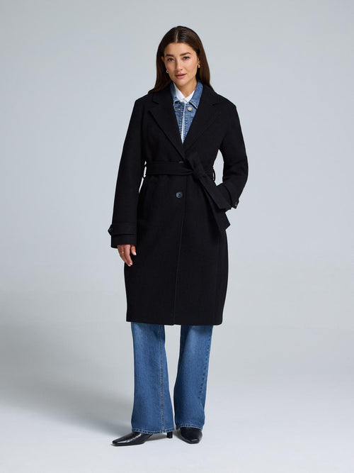 Faux Wool Wrap Coat