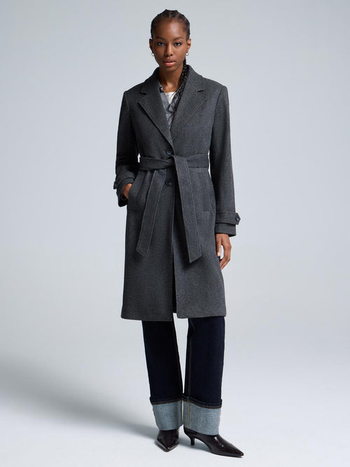Faux Wool Wrap Coat