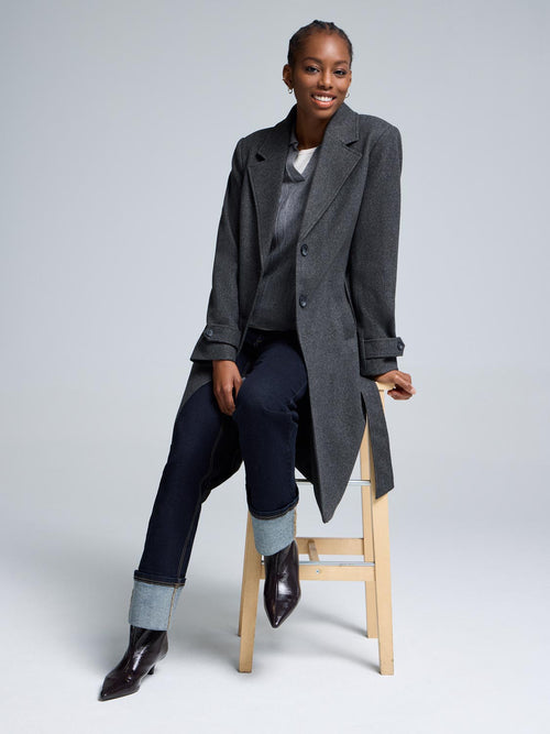 Faux Wool Wrap Coat
