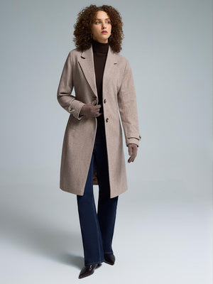 Manteau portefeuille en fausse laine Fawn