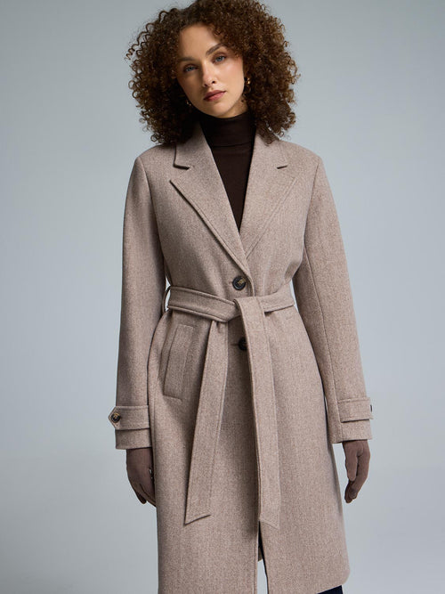 Faux Wool Wrap Coat
