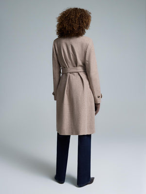 Manteau portefeuille en fausse laine Fawn