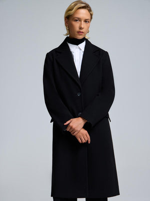 Manteau 3/4 à simple boutonnage Black