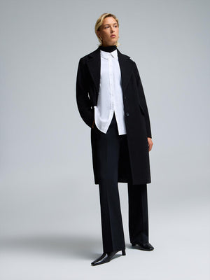 Manteau 3/4 à simple boutonnage Black