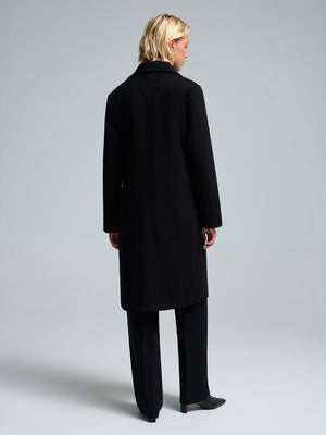 Manteau 3/4 à simple boutonnage Black