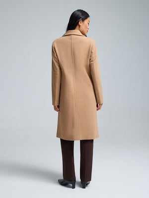 Manteau 3/4 à simple boutonnage Camel