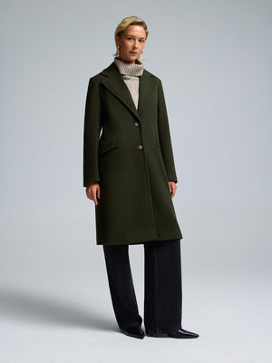 Manteau 3/4 à simple boutonnage Dk Green