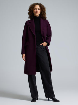 Manteau 3/4 à simple boutonnage Merlot