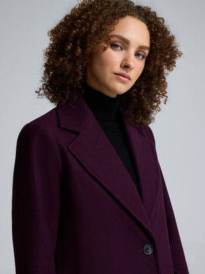 Manteau 3/4 à simple boutonnage Merlot