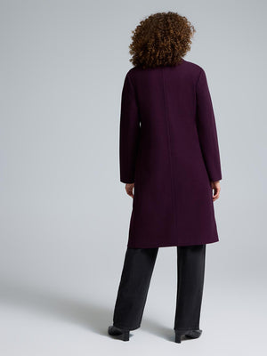 Manteau 3/4 à simple boutonnage Merlot