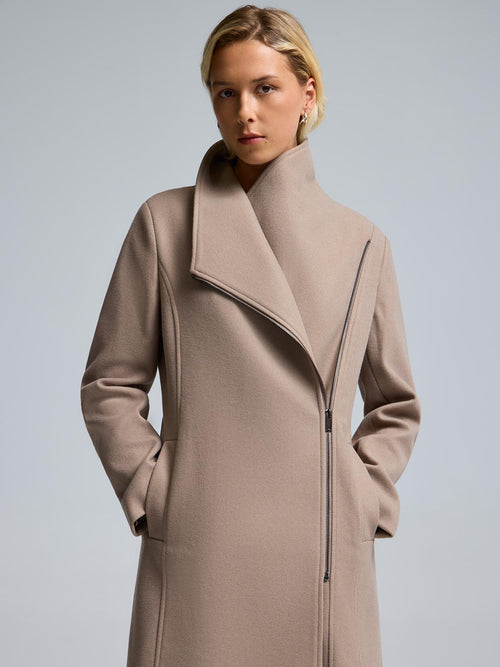 Faux Wool Asymmetrical Coat