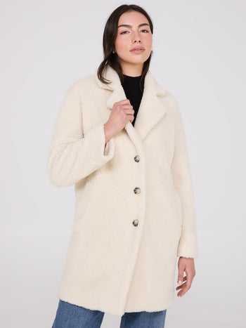 Manteau long en Sherpa Makeup