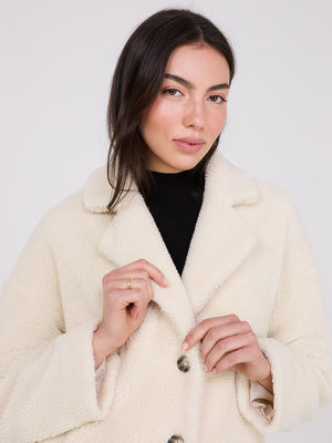 Manteau long en Sherpa Makeup