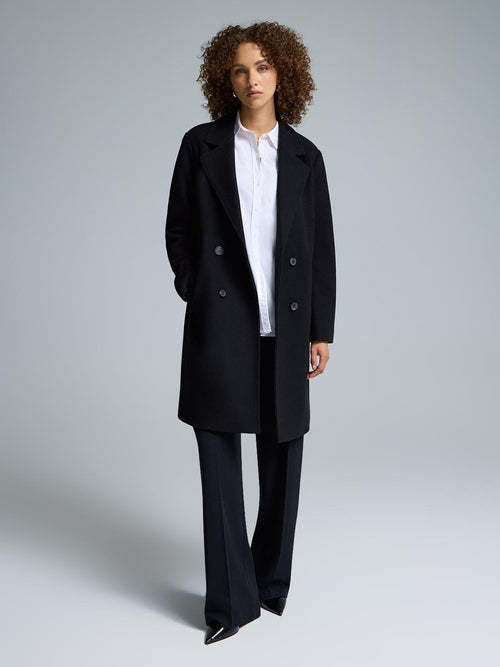 Double-Breasted Mid-Length Coat