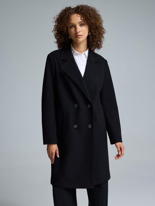Double-Breasted Mid-Length Coat