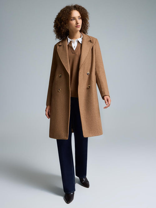 Double-Breasted Mid-Length Coat