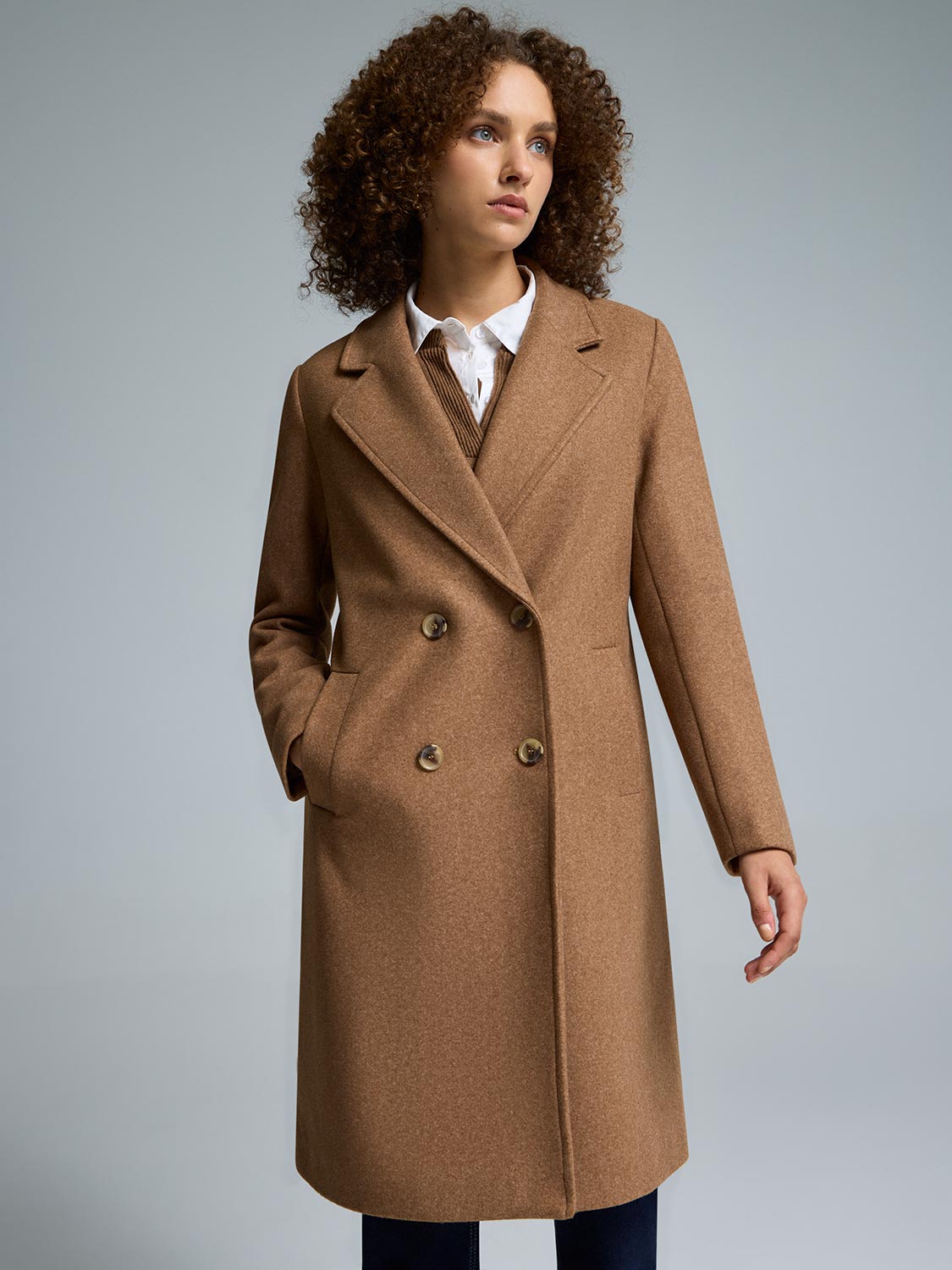 sofar napping doble breasted coat 新品 Baby Alpaca Maxi Double Breasted Graphite Coat | SENTALER