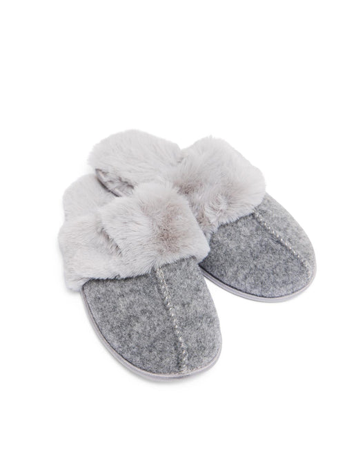 Pantoufles en fausse laine