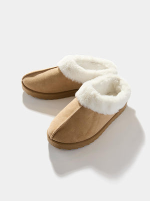 Faux Shearling Slippers Fawn