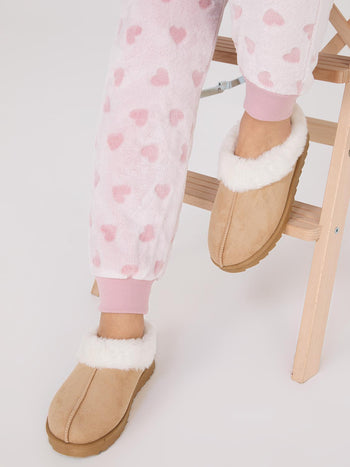 Faux Shearling Slippers Fawn