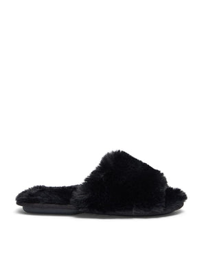 Pantoufles en fausse fourrure Black