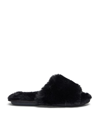 Pantoufles en fausse fourrure Black