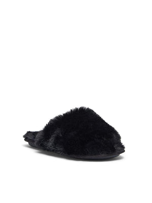 Pantoufles en fausse fourrure Black