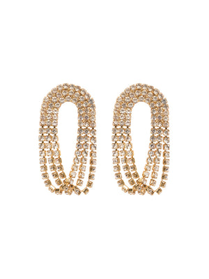 Oval Cup Chain Drop Earrings Gold