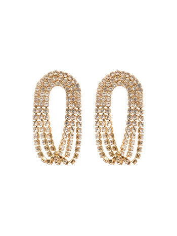 Oval Cup Chain Drop Earrings Gold
