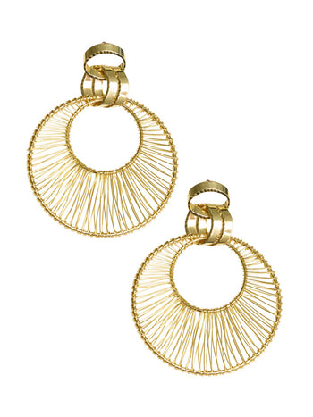 Statement Wire Hoop Earrings Gold