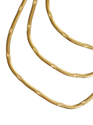 Collier à 3 couches avec effet martelé Gold