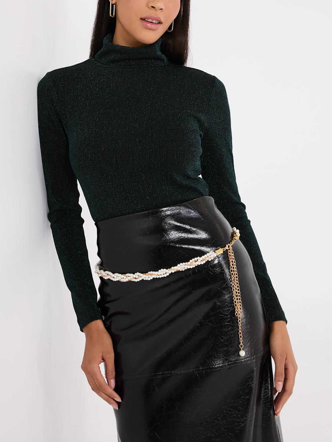 Ceinture en chaîne et perles