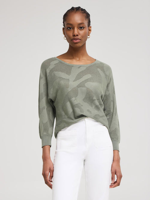 3/4 Dolman Sleeve Pointelle Sweater