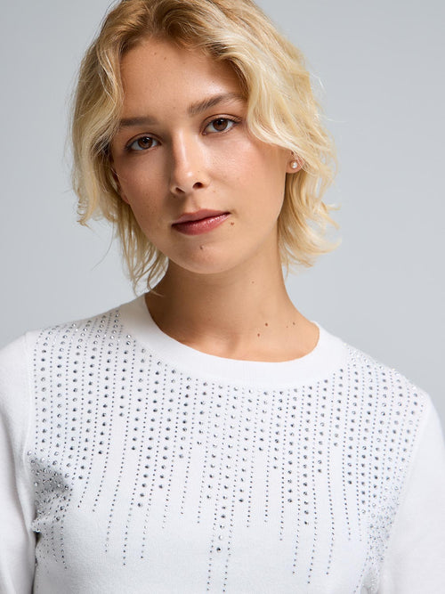 Sequin Detail Round Neck Sweater