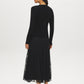 Black Snap Button Sleeve Knit Sweater - Woman Wearing Crew Neck Sweater with Sleeve Detail - Suzy Shier