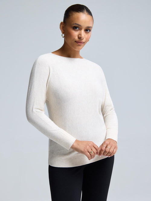 3/4 Dolman Sleeve Boat Neck Sweater