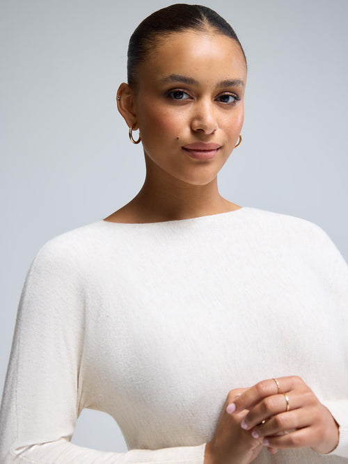 3/4 Dolman Sleeve Boat Neck Sweater