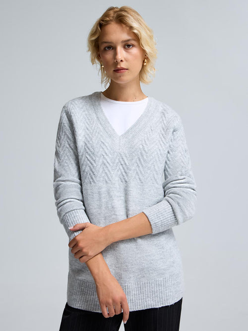 Metallic V-Neck Sweater