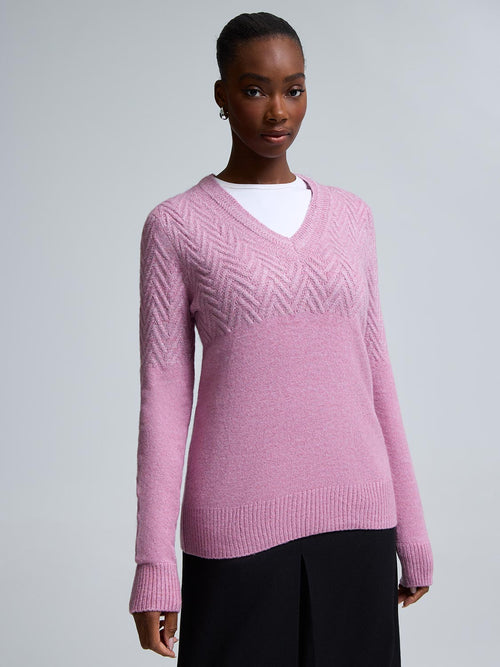 Metallic V-Neck Sweater