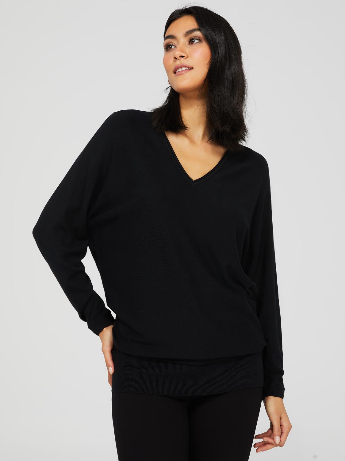 V-Neck Tunic Sweater – Suzy Shier