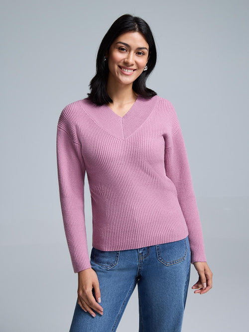 Wide V-Neck Sweater