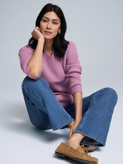 Wide V-Neck Sweater