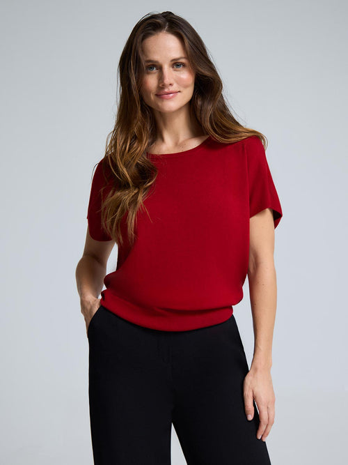 Short Sleeve Crew Neck Sweater