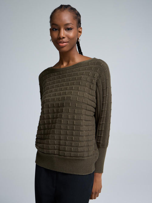 Dolman Sleeve Cable Knit Sweater