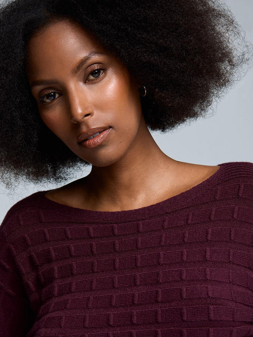 Dolman Sleeve Cable Knit Sweater